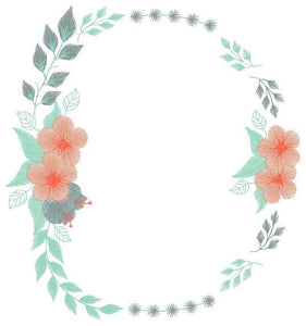 Monogram Frame embroidery designs - Flower embroidery design machine embroidery pattern - Rose wreath embroidery file - instant download