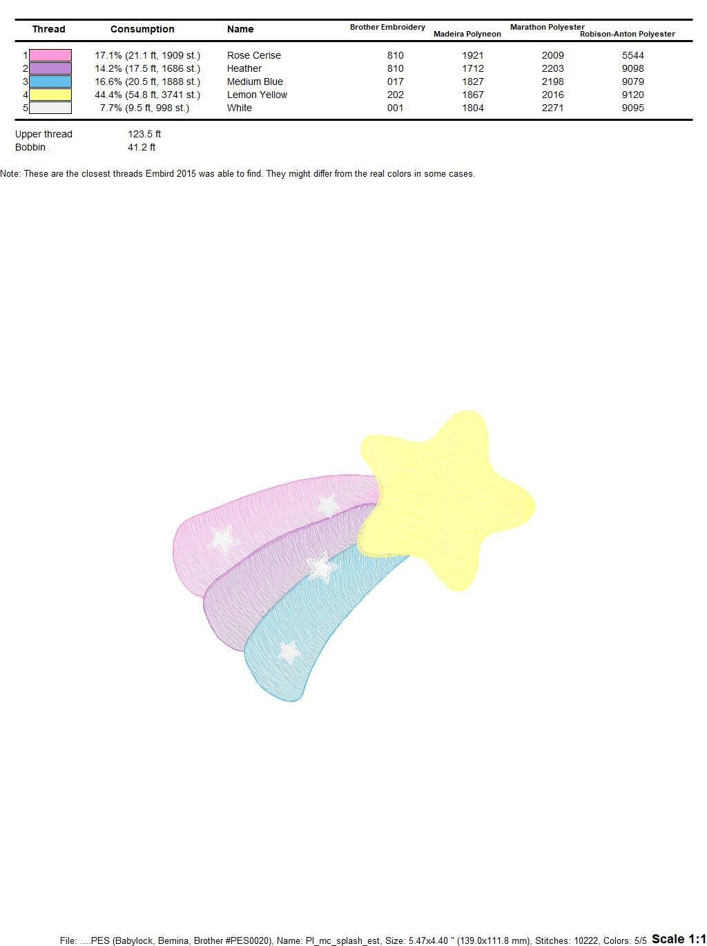 Falling Star embroidery designs - Star with Rainbow embroidery design machine embroidery pattern - Baby girl embroidery file - pes download Marcia Embroidery