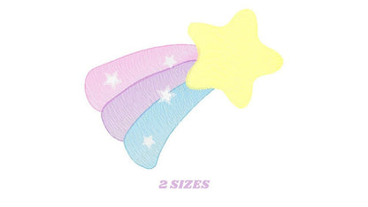Falling Star embroidery designs - Star with Rainbow embroidery design machine embroidery pattern - Baby girl embroidery file - pes download Marcia Embroidery