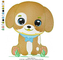 Charger l&#39;image dans la galerie, Dogs embroidery designs - Dog embroidery design machine embroidery pattern - Puppy embroidery file -  baby boy embroidery instant download
