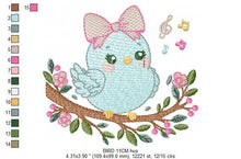 Charger l&#39;image dans la galerie, Bird embroidery designs - Birds embroidery design machine embroidery pattern - Spring garden embroidery file - instant download Tea towel
