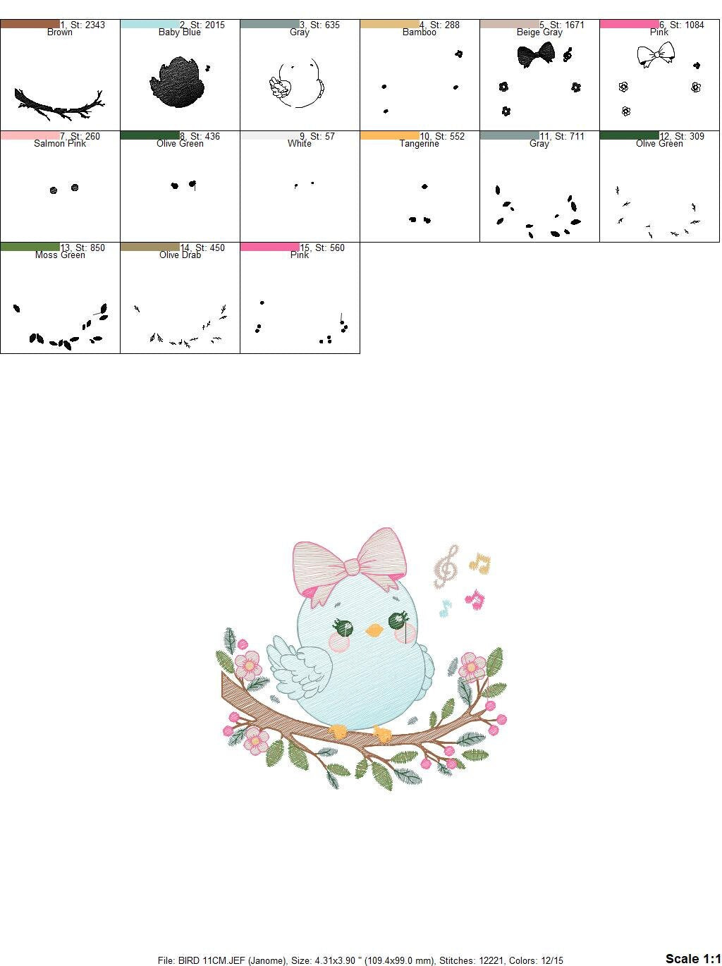 Bird embroidery designs - Birds embroidery design machine embroidery pattern - Spring garden embroidery file - instant download Tea towel