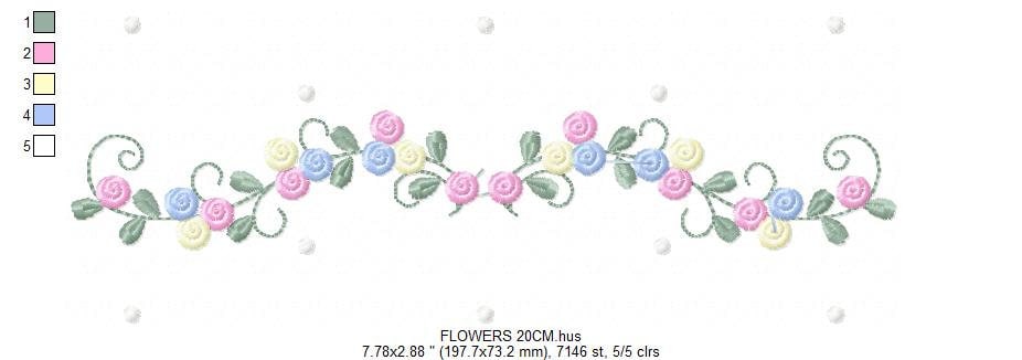 Flowers embroidery designs - Roses embroidery design machine embroidery pattern - entwined roses embroidery file - instant download towel Marcia Embroidery