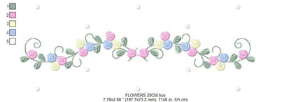 Flowers embroidery designs - Roses embroidery design machine embroidery pattern - entwined roses embroidery file - instant download towel Marcia Embroidery