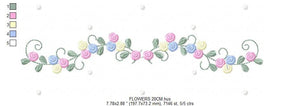 Flowers embroidery designs - Roses embroidery design machine embroidery pattern - entwined roses embroidery file - instant download towel