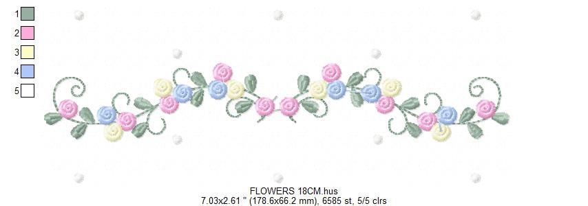 Flowers embroidery designs - Roses embroidery design machine embroidery pattern - entwined roses embroidery file - instant download towel Marcia Embroidery