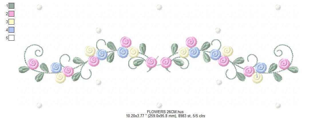 Flowers embroidery designs - Roses embroidery design machine embroidery pattern - entwined roses embroidery file - instant download towel Marcia Embroidery