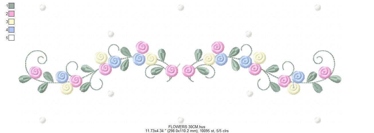 Flowers embroidery designs - Roses embroidery design machine embroidery pattern - entwined roses embroidery file - instant download towel Marcia Embroidery