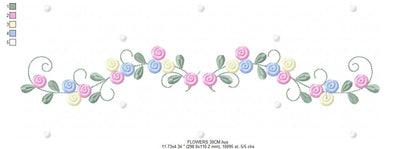 Flowers embroidery designs - Roses embroidery design machine embroidery pattern - entwined roses embroidery file - instant download towel Marcia Embroidery