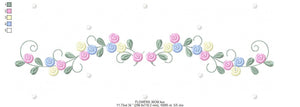 Flowers embroidery designs - Roses embroidery design machine embroidery pattern - entwined roses embroidery file - instant download towel