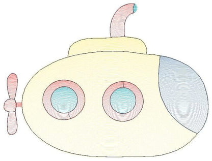 Submarine embroidery design - Baby boy embroidery designs machine embroidery pattern - nautical embroidery file - newborn layette nursery Marcia Embroidery