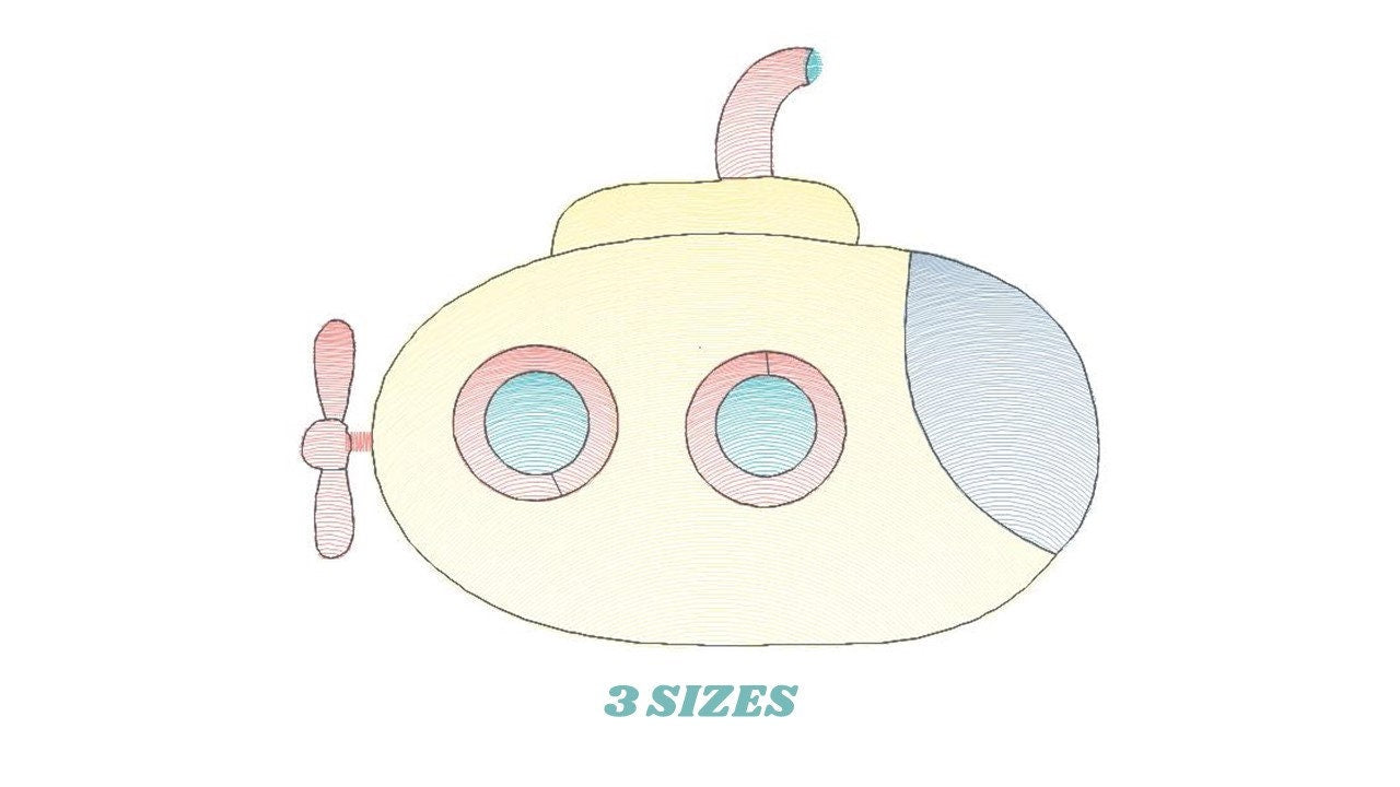 Submarine embroidery design - Baby boy embroidery designs machine embroidery pattern - nautical embroidery file - newborn layette nursery Marcia Embroidery