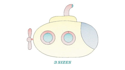 Submarine embroidery design - Baby boy embroidery designs machine embroidery pattern - nautical embroidery file - newborn layette nursery Marcia Embroidery