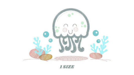 Jellyfish embroidery design - Octopus embroidery designs machine embroidery pattern - Ocean animals embroidery - instant digital download