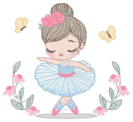 Ballerina embroidery designs - Ballet embroidery design machine embroidery pattern - instant download - Baby girl embroidery digital file