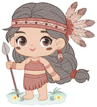 Load image into Gallery viewer, Indian Girl embroidery designs -  Fairy embroidery design machine embroidery pattern - baby girl embroidery file - instant download pes jef
