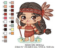 Cargar imagen en el visor de la galería, Indian Girl embroidery designs -  Fairy embroidery design machine embroidery pattern - baby girl embroidery file - instant download pes jef
