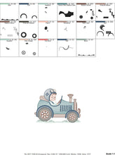 Carica l&#39;immagine nel visualizzatore di Gallery, Old car embroidery design - Baby Boy embroidery designs machine embroidery pattern - Vehicle embroidery file - instant digital download pes
