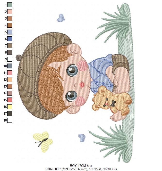 Baby boy embroidery design - Newborn embroidery designs machine embroidery pattern - kid embroidery file - children toddler embroidery kid