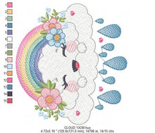 Charger l&#39;image dans la galerie, Cloud embroidery design - rainbow embroidery designs machine embroidery pattern - sky embroidery file - kid embroidery rainbow fill stitch
