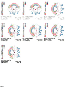 Cloud embroidery design - rainbow embroidery designs machine embroidery pattern - sky embroidery file - kid embroidery rainbow fill stitch