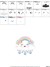 Carica l&#39;immagine nel visualizzatore di Gallery, Cloud embroidery design - rainbow embroidery designs machine embroidery pattern - sky embroidery file - kid embroidery rainbow fill stitch
