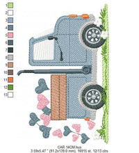 Load image into Gallery viewer, Truck embroidery designs - Vehicle embroidery design machine embroidery pattern - baby boy embroidery file - instant digital download filled
