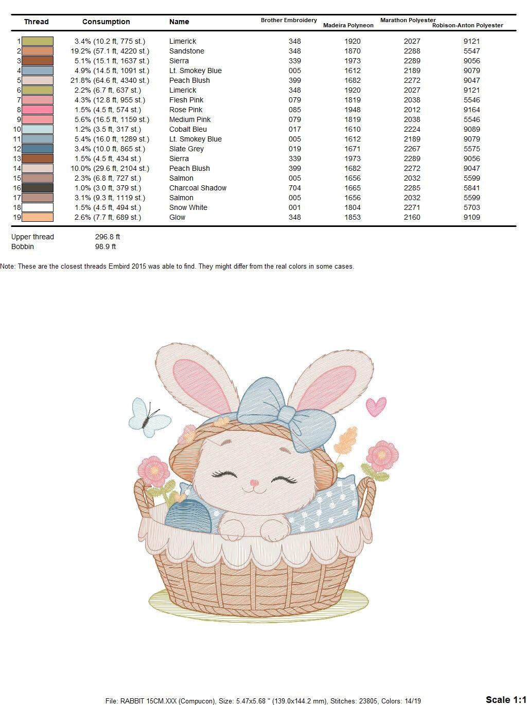 Bunny embroidery design - Rabbit embroidery designs machine embroidery pattern - Baby girl embroidery file - Rabbit in a basket download pes Marcia Embroidery
