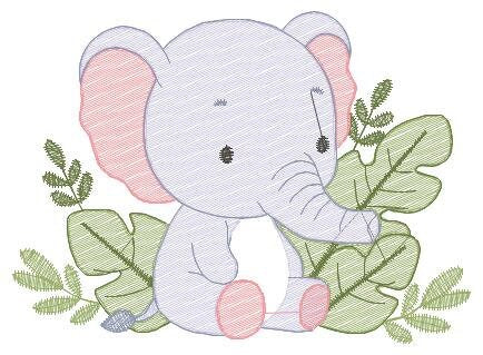 Elephant embroidery designs - Animal embroidery design machine embroidery pattern - Baby girl embroidery file kid embroidery elephant design