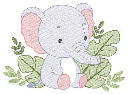 Elephant embroidery designs - Animal embroidery design machine embroidery pattern - Baby girl embroidery file kid embroidery elephant design
