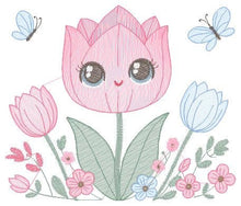 Load image into Gallery viewer, Tulip embroidery designs - Flower embroidery design machine embroidery pattern - Flower corner laurel embroidery file - instant download pes
