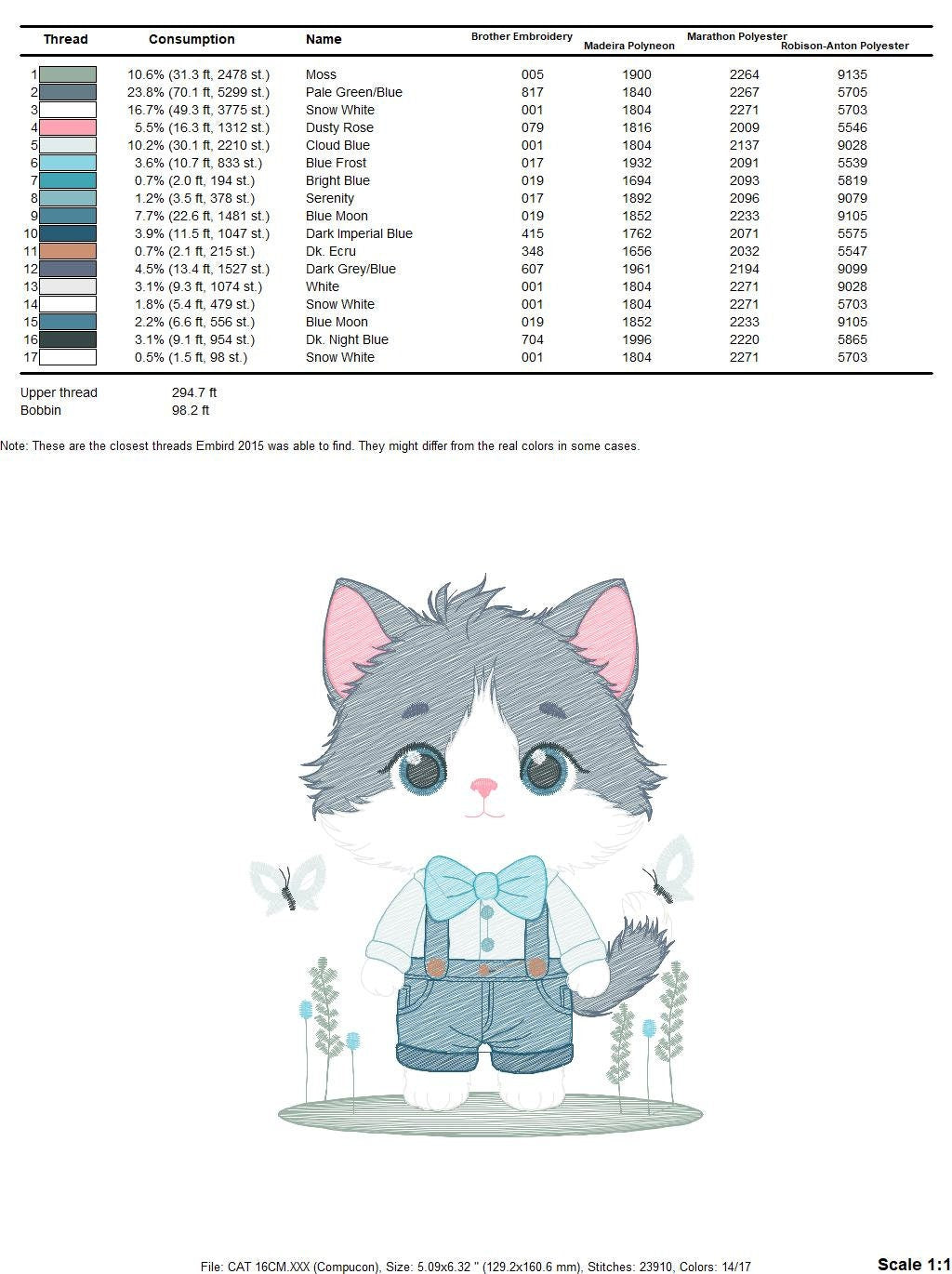 Cat embroidery design - Kitty embroidery designs machine embroidery pattern - Pet embroidery file - Baby boy embroidery - instant download Marcia Embroidery