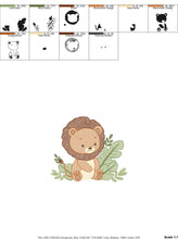 Load image into Gallery viewer, Lion embroidery designs - Safari embroidery design machine embroidery pattern - Baby boy embroidery file - instant download pes jef hus vip
