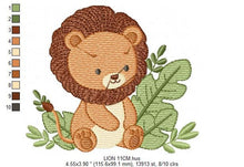 Load image into Gallery viewer, Lion embroidery designs - Safari embroidery design machine embroidery pattern - Baby boy embroidery file - instant download pes jef hus vip
