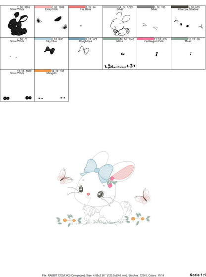 Bunny embroidery design - Rabbit embroidery designs machine embroidery pattern - baby boy embroidery file - Easter embroidery rabbit pes jef Marcia Embroidery