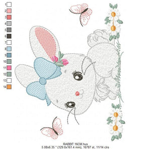 Bunny embroidery design - Rabbit embroidery designs machine embroidery pattern - baby boy embroidery file - Easter embroidery rabbit pes jef