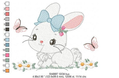 Bunny embroidery design - Rabbit embroidery designs machine embroidery pattern - baby boy embroidery file - Easter embroidery rabbit pes jef Marcia Embroidery