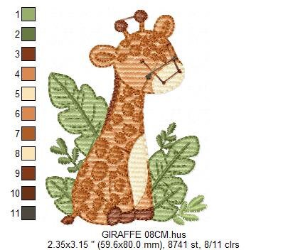 Giraffe with tropical plants embroidery design - Safari Animal embroidery designs machine embroidery pattern - Instant digital download pes - Marcia Embroidery