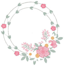 Laden Sie das Bild in den Galerie-Viewer, Monogram Frame embroidery designs - Flower embroidery design machine embroidery pattern - Rose wreath embroidery file - instant download HUS
