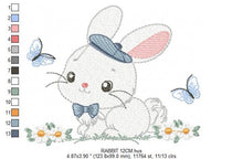 Charger l&#39;image dans la galerie, Bunny embroidery design - Rabbit embroidery designs machine embroidery pattern - baby boy embroidery file - Easter embroidery rabbit pes jef
