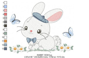 Bunny embroidery design - Rabbit embroidery designs machine embroidery pattern - baby boy embroidery file - Easter embroidery rabbit pes jef