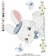 Charger l&#39;image dans la galerie, Bunny embroidery design - Rabbit embroidery designs machine embroidery pattern - baby boy embroidery file - Easter embroidery rabbit pes jef
