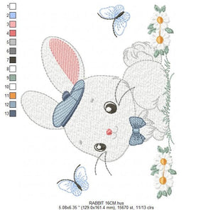 Bunny embroidery design - Rabbit embroidery designs machine embroidery pattern - baby boy embroidery file - Easter embroidery rabbit pes jef