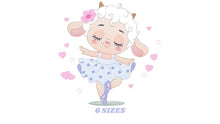 Carica l&#39;immagine nel visualizzatore di Gallery, Ballerina Sheep embroidery design - Lamb Ballerina embroidery designs machine embroidery pattern - baby girl embroidery file - pes download
