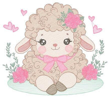 Charger l&#39;image dans la galerie, Sheep embroidery design - Lamb embroidery designs machine embroidery pattern - baby girl embroidery file - newborn embroidery sheep design
