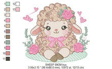 Charger l&#39;image dans la galerie, Sheep embroidery design - Lamb embroidery designs machine embroidery pattern - baby girl embroidery file - newborn embroidery sheep design
