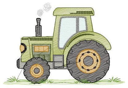 Farm Tractor embroidery designs - Truck embroidery design machine embroidery pattern - baby boy embroidery file - instant digital download