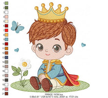 Load image into Gallery viewer, Prince embroidery designs - King embroidery design machine embroidery pattern - Baby boy embroidery file - Fairytale digital download pes
