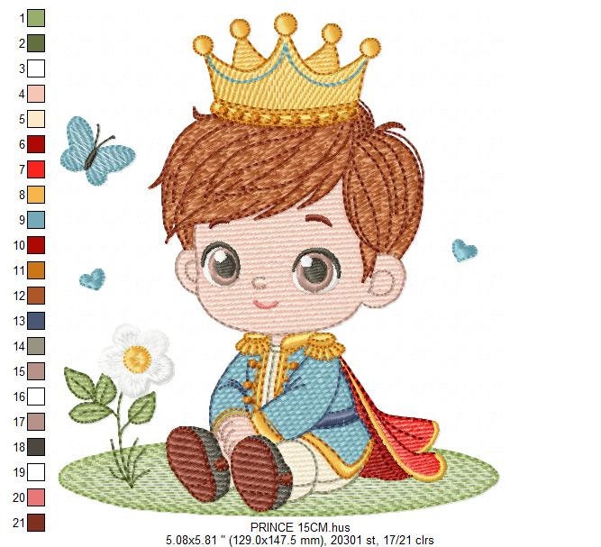 Prince embroidery designs - King embroidery design machine embroidery pattern - Baby boy embroidery file - Fairytale digital download pes