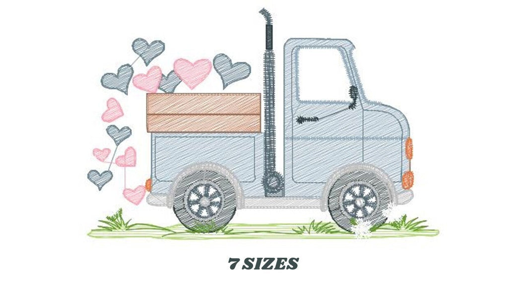 Truck embroidery designs - Vehicle embroidery design machine embroidery pattern - baby boy embroidery file - instant digital download filled